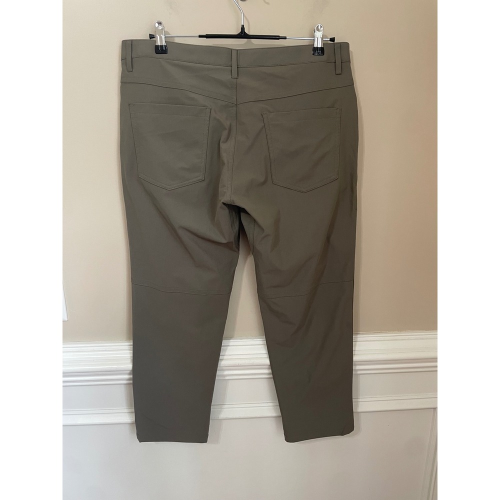 Ash & Erie Mens 5-Pocket Tech Pants Olive Green 33x25 Short Inseam Performance - Picture 2 of 7